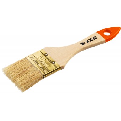 Кисть флейцевая, деревянная ручка, натуральная щетина, индивидуальная упаковка, 50мм DEXX