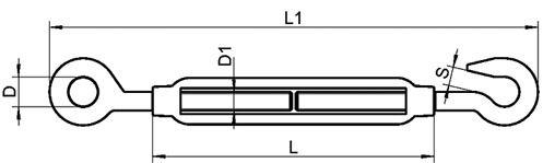 Талреп крюк-кольцо D8, оцинкованная сталь DKC