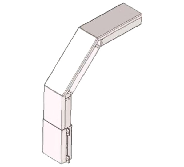 Короб для поворота трассы вниз на 90 У1108 100х100-90 УТ1,5, оцинкованный лист, S0,7