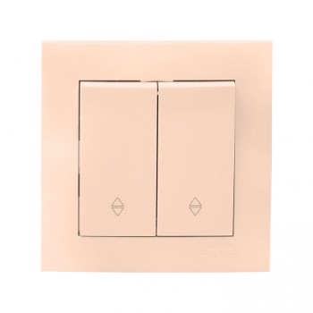 Валенсия Выключатель 2-кл, 10А кремовый проходной EKF