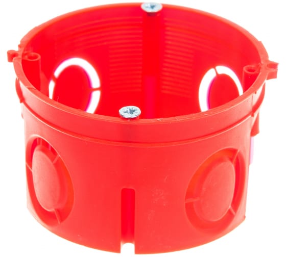 Коробка установочная 80-0501С безгалогенная (HF) 68х42 с саморезами без соединителя (245шт/кор) Промрукав