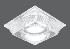 Св-к встр. MR16 Квадрат стекло штрихи 90(65)x55 Крист./Хром Gauss