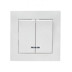 Валенсия Выключатель 2-кл, 10А белый с индикатором EKF