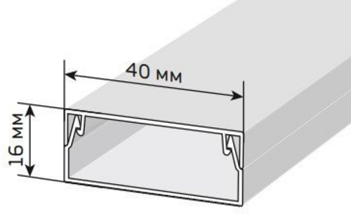 Кабель-канал белый 2-й замок в п/э 40х16 мм (56м/уп) Промрукав