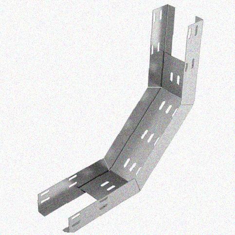 Лоток перфорированный КП 200х80-90 У3 для поворота трассы вверх на 90, нерж сталь AISI 304, S0,5