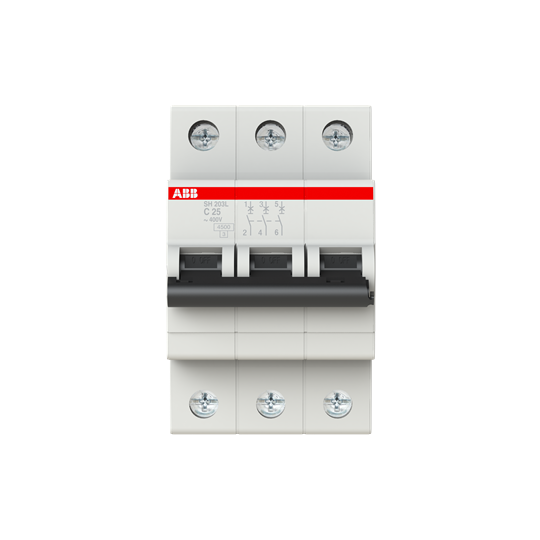Выключатель автоматический ВА 3П 25А С 4,5кА SH203L ABB