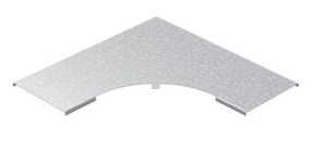 Крышка к углу плоскому плавному универсальному 90 град. к лотку 500 радиус 200 мм, толщ. 1,0 мм, гор. цинк Ostec