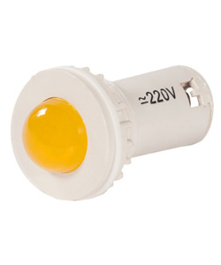 Светодиодная коммутаторная лампа СКЛ-11-Ж-2-220, жёлтая, 220В AC/DC, d=27, сила света 20 мКд Электротехник