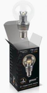 Лампа св/д диммир. шар G55 7W Е27 2700К GAUSS