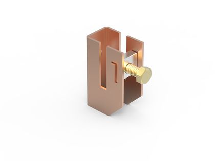 Скоба-держатель полосы с болтом, медь DKC