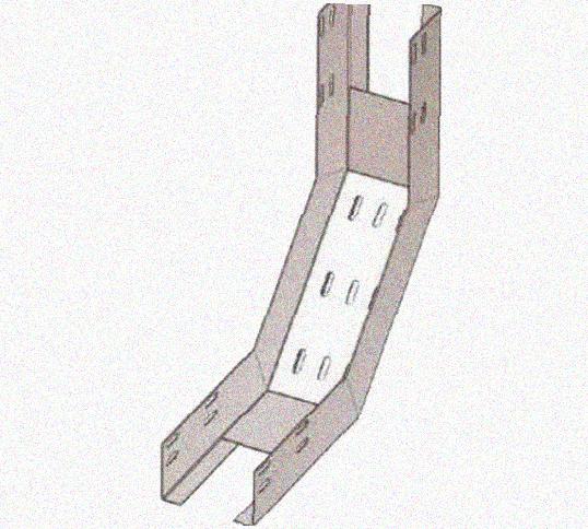 Лоток перфорированный КП 200х80-90 УХЛ1 для поворота трассы вверх на 90, оцинкованный лист S1,0