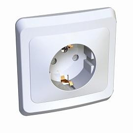 ЭТЮД Розетка 1местная СП с заземлением, со шторками 16А белый IP20 Schneider Electric