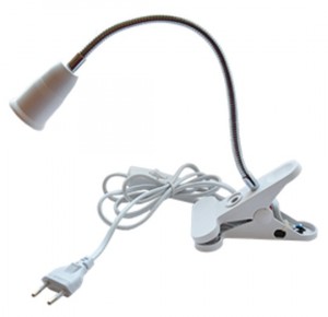 Св-к на прищепке E27 гибкий белый 300мм Ecola