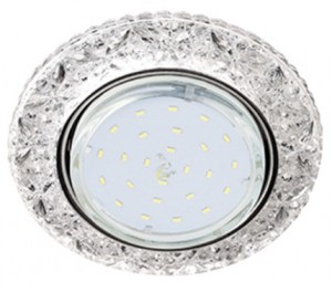 Св-к GX53 H4 LD7040 круг "Бабочки" прозрачный/хром 35x125 Ecola