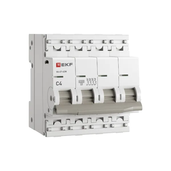 Выключатель автоматический ВА МОД ВА 47-63N 4П 4А (C) 4,5 кА PROXIMA EKF