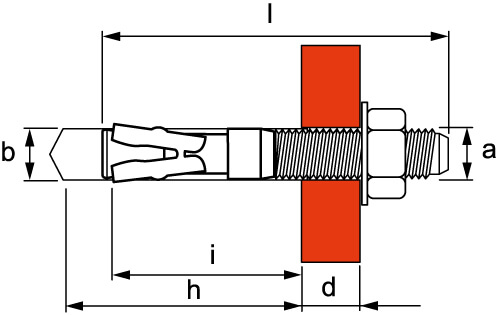 Усиленный клиновой анкер М6х45 DKC