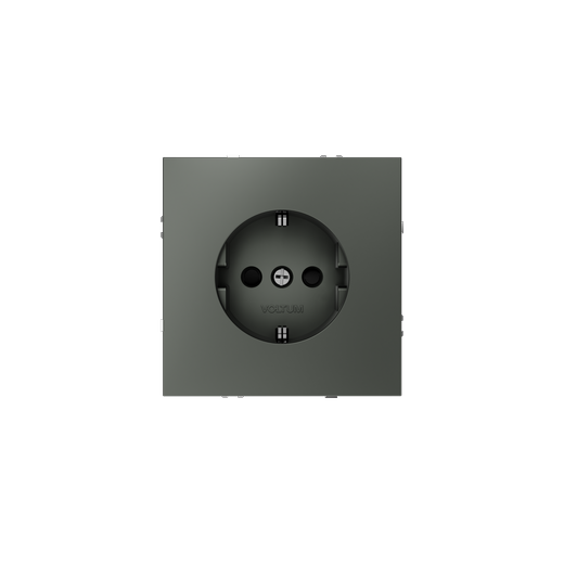 Розетка встраиваемая Voltum S70 с заземлением и защитными шторками, 16А, (титан)