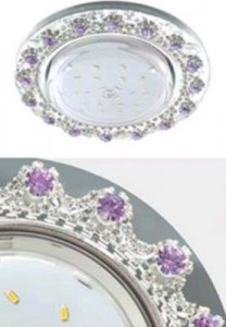 Св-к GX53 H4 стекло круг со стразами Корона хром-хром 52x120 Ecola