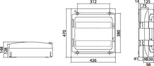 ЩРн-П-36, IP65, серый, с усиленным клеммным блоком 2х87312 DKC