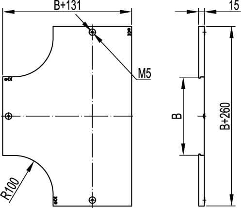Крышка DPT на ответвитель Т-образный горизонтальный осн.150, цинк-ламельная DKC