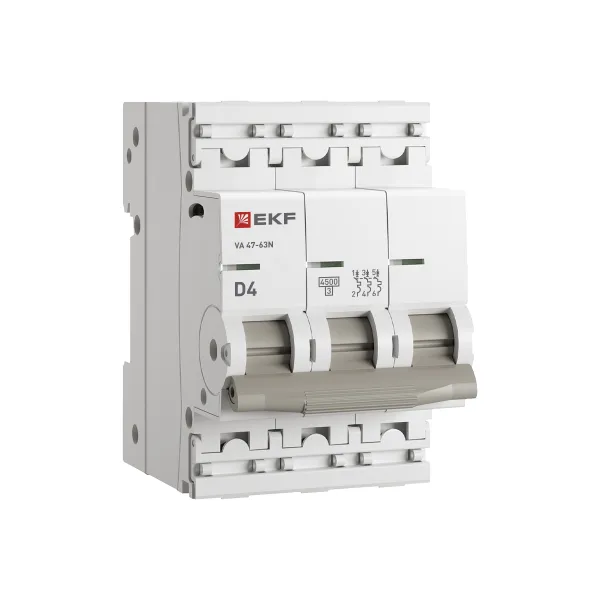 Выключатель автоматический ВА МОД ВА 47-63N 3П 4А (D) 4,5 кА PROXIMA EKF