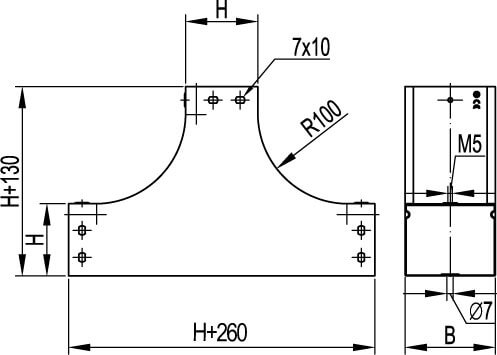 Т-Ответвитель вверх TS осн.150 DKC