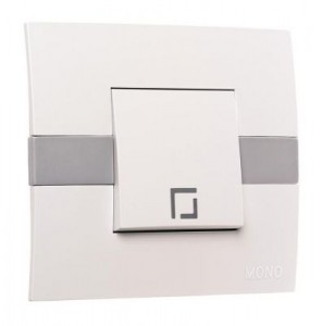 ECO Выключатель СУ 1 кл. проходной 10А белый/серый IP20 Mono