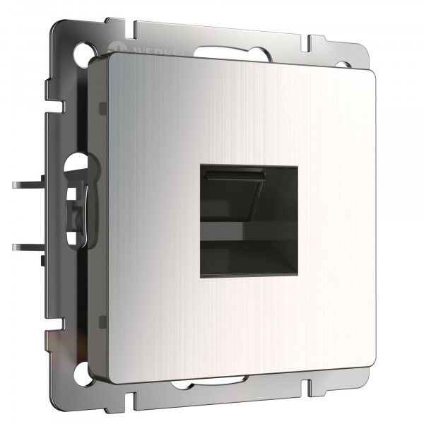 Встраиваемые механизмы Розетка СУ Ethernet RJ-45 . глянцевый никель IP20 Werkel
