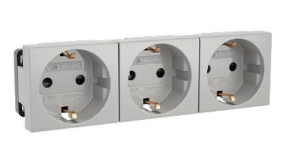 Тройная розетка Viva серая DKC