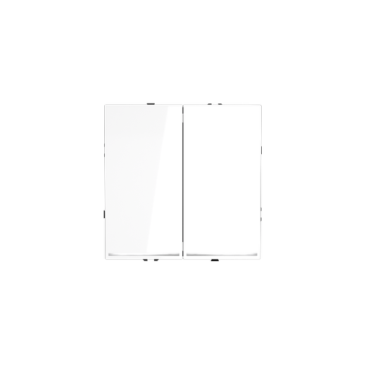 Проходной переключатель встраиваемый Voltum S70 двухклавишный с подсветкой 10А, (белый глянцевый)