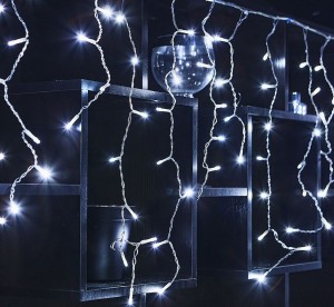 Гирлянда-бахрома ул. св/д мерцание 10м 480 LED провод прозрач. IP44 белый Uniel