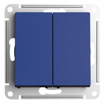 ATLASDESIGN 2-клавишный переключатель, перекрестный, 2 x сх. 7, 10АХ, механизм, аквамарин Systeme Electric