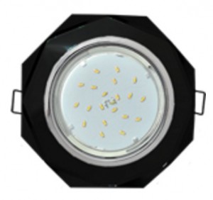 Ecola св-ник вср-ый тонкий GX53DL H4 8-угольник с прямыми гранями,черный хром