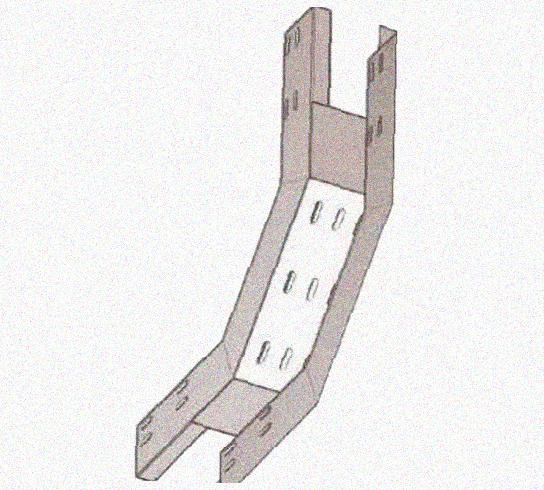 Лоток перфорированный КП 200х80-90 УТ1,5 для поворота трассы вверх на 90, оцинкованный лист S1,0