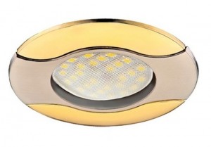 Светильник HL029 MR16 GU5.3 литой волна сатин-хром/золото 22x82 Ecola