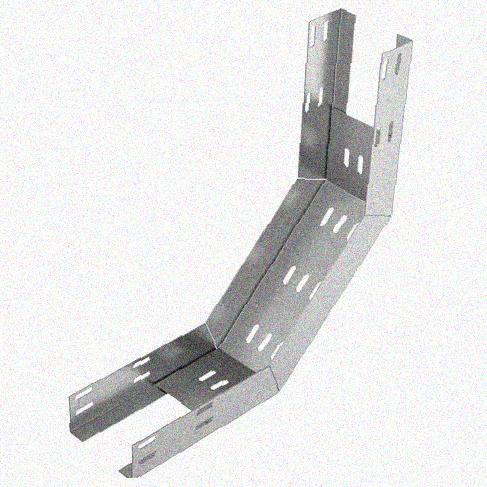 Лоток перфорированный КП 250х50-90 УТ1,5 для поворота трассы вверх на 90, оцинкованный лист S1,5