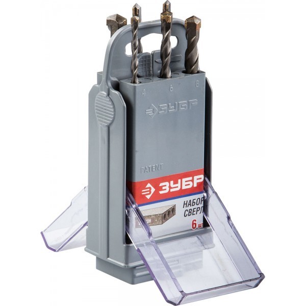 Мастер 6 шт: d 4-5-6-6-8-10 мм набор сверл по бетону ЗУБР