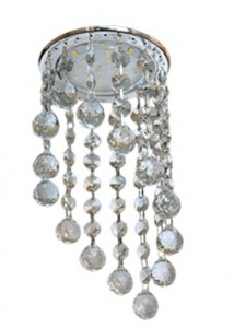 Св-к встр. GX53 H4 Круг с большими хрусталиками подвес "под скос" тониров/Хром Ecola