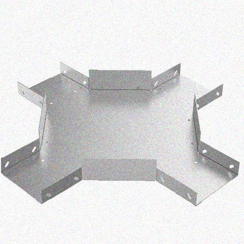 Лоток крестообразный замковый глухой КМЗГ 200х100 УТ1,5, оцинкованный лист, S0,8