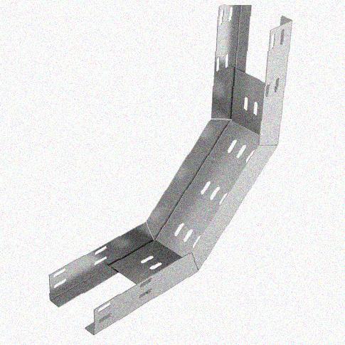 Лоток перфорированный КП 500х80-90 У3 для поворота трассы вверх на 90, окрашенный, S1,5