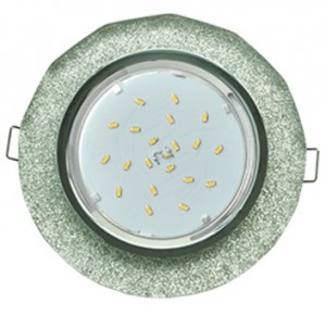 Св-к GX53 H4 5313 Стекло круг с вогнутыми гранями хром-серебряный блеск Ecola