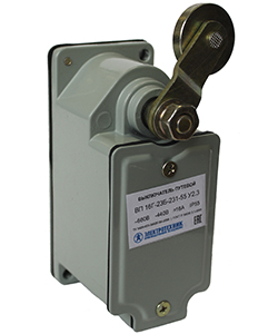 Выключатель путевой ВП 16Г-23Б-231-55 У2.3, рычаг с роликом, без сальника, ход влево, cамовозврат, 1з+1р, IP55 Электротехник