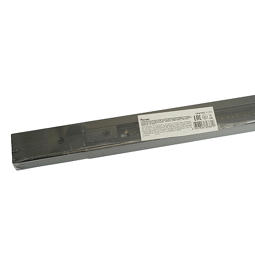 Шинопровод для трековых светильников,черный, 1м, в наборе токоввод, заглушка, крепление, CAB1007 Feron