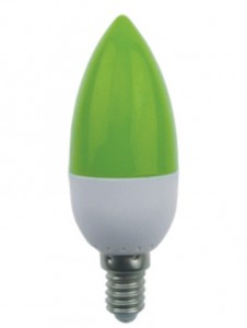 Лампа св/д свеча  6W Е14 зеленая матовая ECOLA Лампа св/д свеча  6W Е14 зеленая матовая ECOLA