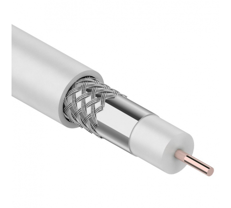 Кабель коаксиальный RG 6U 75 Ом ТВ 1х1.02мм 48% (бухта 100м) бел PROCONNECT
