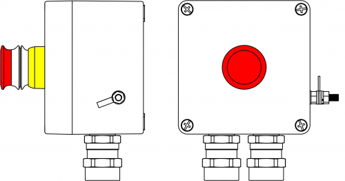 Взрывозащищ. пост упр. из полиэстера CPE-P-03-(1xP3E(11))-2x6018AASBKGM2SB(C)1Ex d e IIC T6 Gb / Ex tb IIIC T80°C Db IP66 DKC