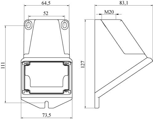 Коробка монтажная угловая DKC