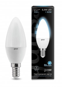 Лампа св/д свеча  6.5W Е14 4100К Матовый GAUSS