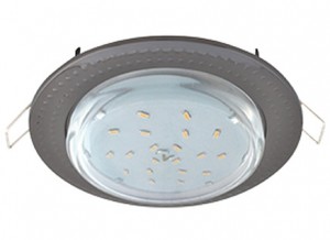 Светильник встраиваемый GX53 "Чеканка" металл черный хром 43x115 Ecola