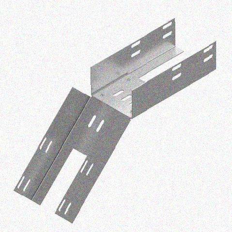 Лоток перфорированный КС 50х50-45 УХЛ1 для поворота трассы вниз на 45, оцинкованный лист S1,5